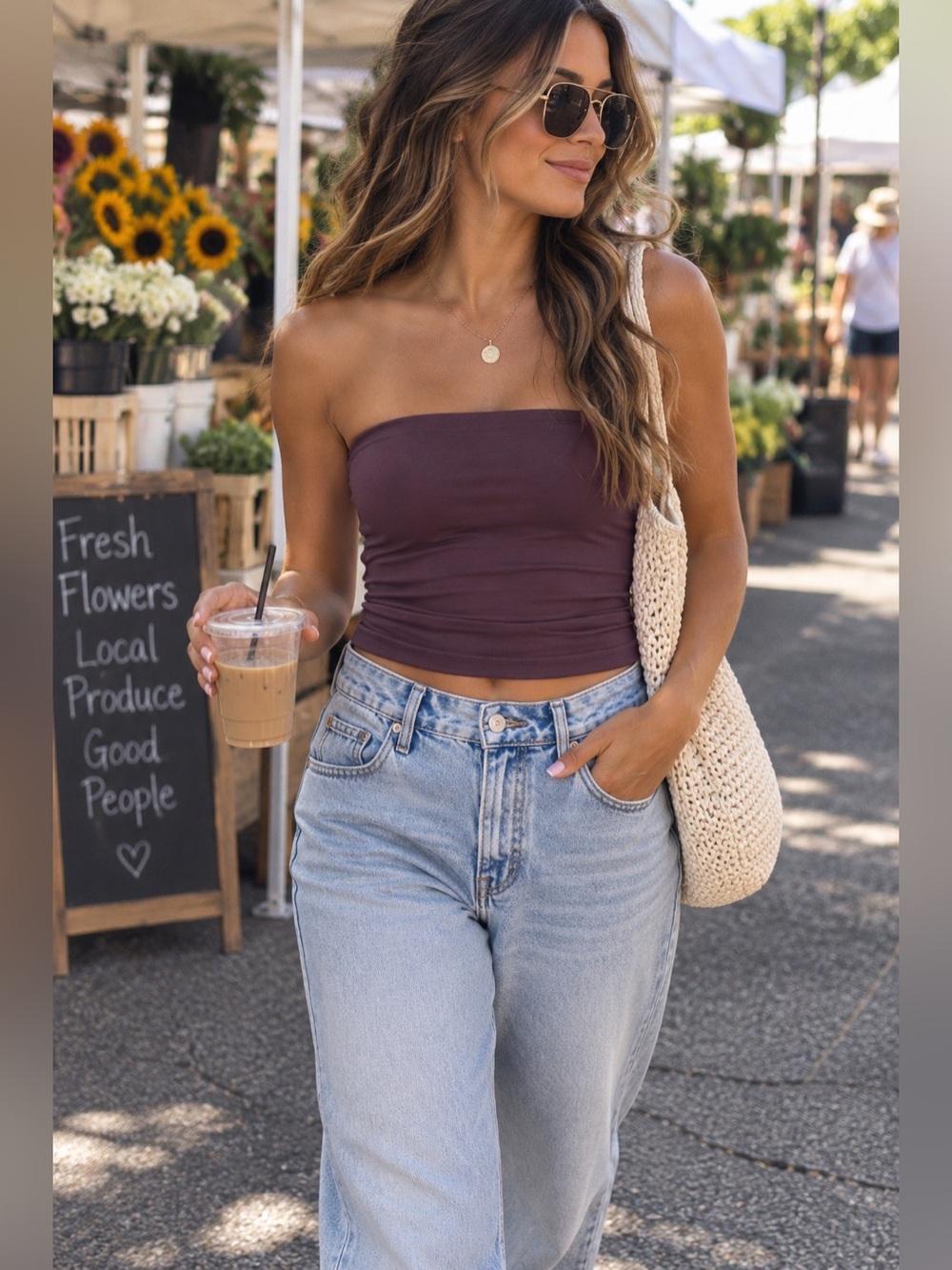 💜 Aerie OFFLINE Plum Purple Tube Top Built In Bra - Size XS